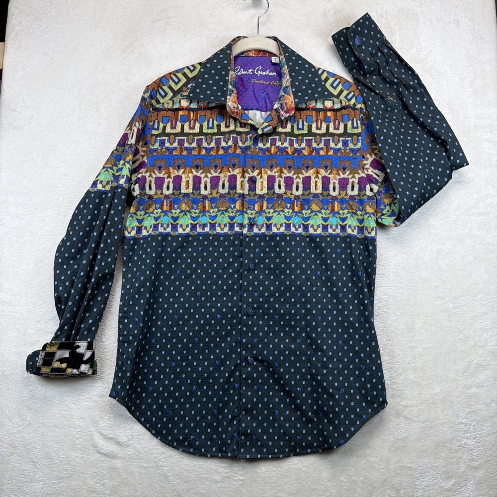 Robert Graham Lord Baumgartner Limited Edition Shirt Men's S Geometric Cotton